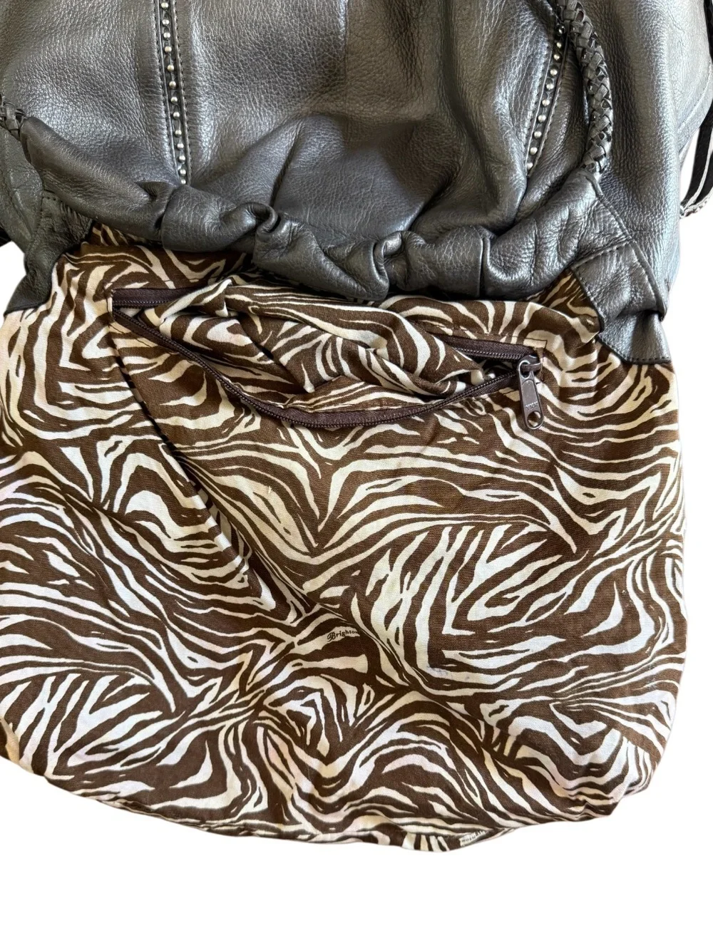 Brighton Classic Greta Garbo Pewter/ Bronze Shoulder Bag - Versatile Tote